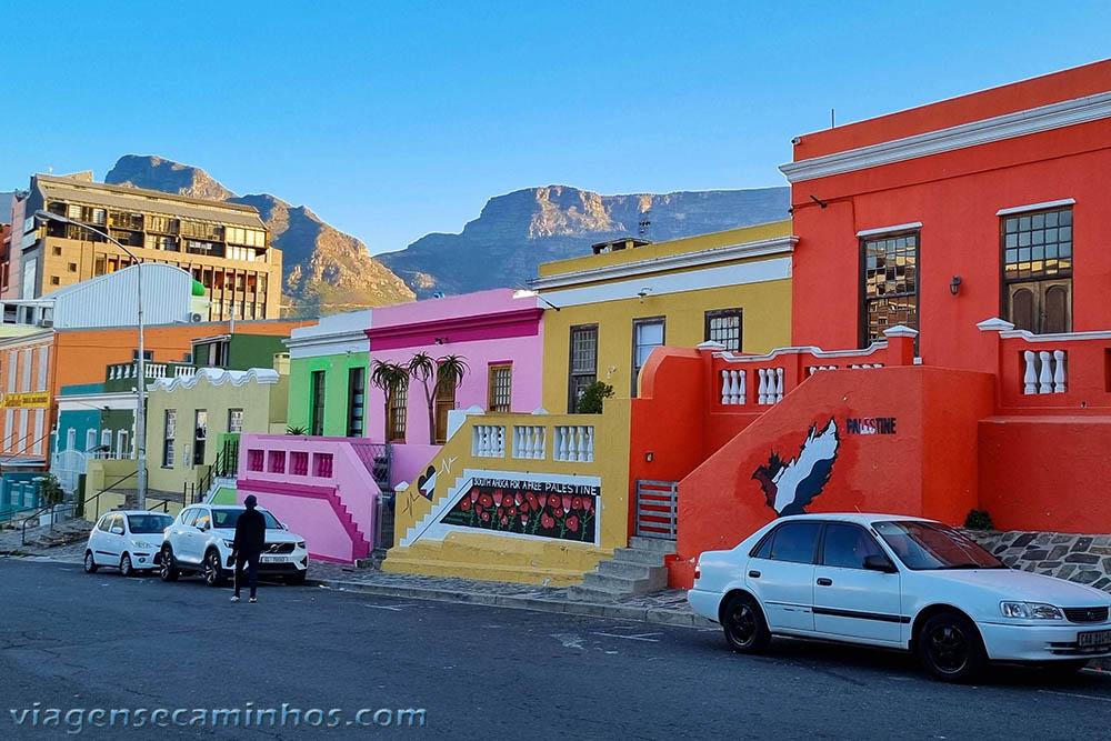 Casas coloridas em Bo-Kaap - Cidade do Cabo